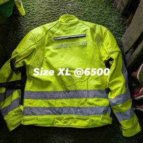 Hi-viz Leather jacket with reflective strips